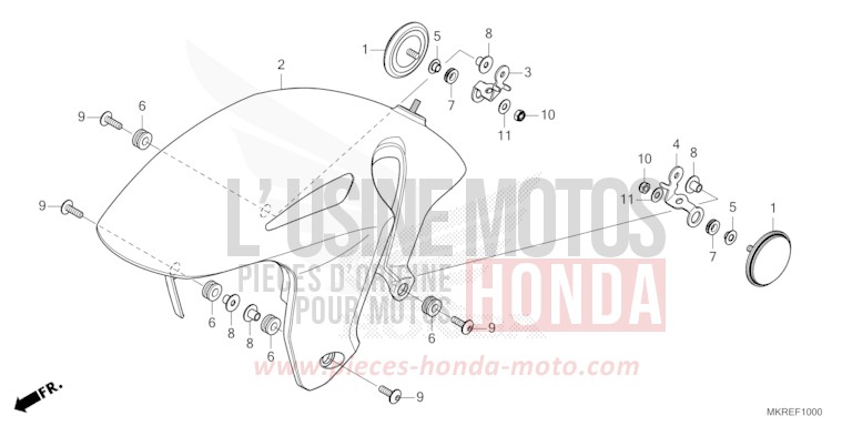 AILE AVANT de CBR1000RR SP SP1 SP2 MAT PEARL MORION BLACK (NHC33) 2024